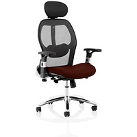 Sanderson II Mesh Back Operator Chair, Headrest, Height Adjustable Arms, Ginseng Chilli