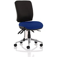 Chiro Medium Back Operator Chair, Black Back, Stevia Blue