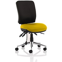 Chiro Medium Back Operator Chair, Black Back, Senna Yellow