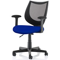 Camden Mesh Back Operator Chair, Fixed Height Arms, Stevia Blue