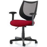 Camden Mesh Back Operator Chair, Fixed Height Arms, Ginseng Chilli