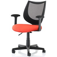 Camden Mesh Back Operator Chair, Fixed Height Arms, Tabasco Orange