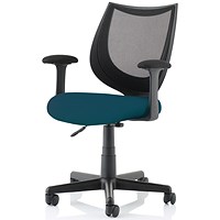 Camden Mesh Back Operator Chair, Fixed Height Arms, Maringa Teal