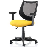Camden Mesh Back Operator Chair, Fixed Height Arms, Senna Yellow