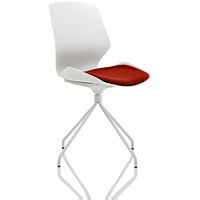 Florence Spindle Visitor Chair, White Frame, Ginseng Chilli