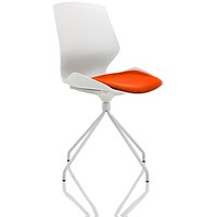 Florence Spindle Visitor Chair, White Frame, Tabasco Red
