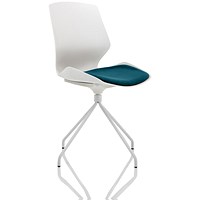 Florence Spindle Visitor Chair, White Frame, Maringa Teal