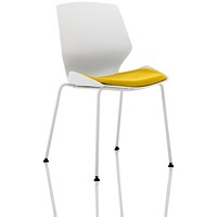 Florence Visitor Chair, White Frame, Senna Yellow