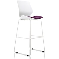 Florence High Stool, White Frame, Tansy Purple