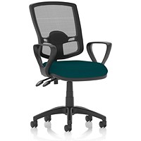 Eclipse Plus II Deluxe Mesh Back Operator Chair, Fixed Height Arms, Maringa Teal