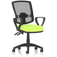 Eclipse Plus II Deluxe Mesh Back Operator Chair, Fixed Height Arms, Myrrh Green