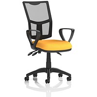 Eclipse Plus III Mesh Back Operator Chair, Fixed Height Arms, Senna Yellow