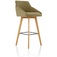 Carmen Bespoke Fabric Wooden Leg High Stool, Wire Carmen Bespoke Fabric Wooden Leg High Stool, Wire