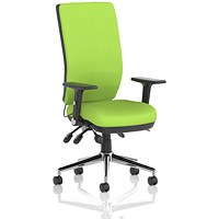 Chiro High Back Task Operators Chair, Height Adjustable & Folding Arms, Myrrh Green