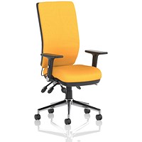 Chiro High Back Task Operators Chair, Height Adjustable & Folding Arms, Senna Yellow