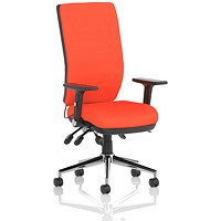 Chiro High Back Task Operators Chair, Height Adjustable & Folding Arms, Tabasco Orange Chiro High Back Task Operators Chair, Height Adjustable & Folding Arms, Tabasco Orange