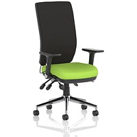 Chiro High Back Task Operators Chair, Height Adjustable & Folding Arms, Myrrh Green