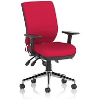 Chiro Medium Back Task Operators Chair, Height Adjustable & Folding Arms, Bergamot Cherry