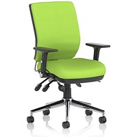 Chiro Medium Back Task Operators Chair, Height Adjustable & Folding Arms, Myrrh Green