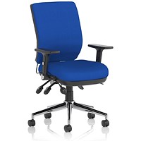 Chiro Medium Back Task Operators Chair, Height Adjustable & Folding Arms, Stevia Blue