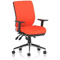Chiro Medium Back Task Operators Chair, Height Adjustable & Folding Arms, Tabasco Orange Chiro Medium Back Task Operators Chair, Height Adjustable & Folding Arms, Tabasco Orange