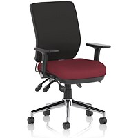 Chiro Medium Back Task Operators Chair, Height Adjustable & Folding Arms, Ginseng Chilli