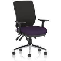 Chiro Medium Back Task Operators Chair, Height Adjustable & Folding Arms, Tansy Purple
