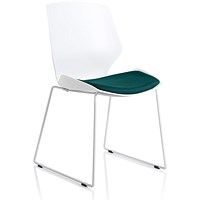 Florence Sled Visitor Chair, Maringa Teal Florence Sled Visitor Chair, Maringa Teal