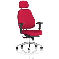 Chiro Plus Posture Chair with Headrest, Bergamot Cherry, With Height Adjustable Arms