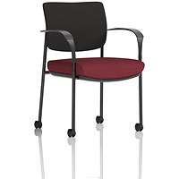 Brunswick Deluxe Visitors Chair, Black Frame, Black Back, With Arms and Castors, Ginseng Chilli Brunswick Deluxe Visitors Chair, Black Frame, Black Back, With Arms and Castors, Ginseng Chilli