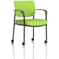 Brunswick Deluxe Visitors Chair, Black Frame, With Arms and Castors, Myrrh Green Brunswick Deluxe Visitors Chair, Black Frame, With Arms and Castors, Myrrh Green