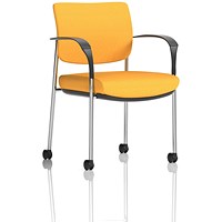 Brunswick Deluxe Visitors Chair, Chrome Frame, With Arms and Castors, Senna Yellow Brunswick Deluxe Visitors Chair, Chrome Frame, With Arms and Castors, Senna Yellow
