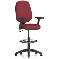 Eclipse Plus I High Rise Operator Chair, Ginseng Chilli, With Height Adjustable And Folding Arms