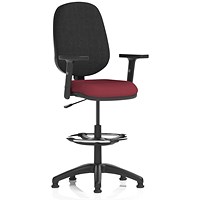Eclipse Plus I High Rise Black Back Operator Chair, Ginseng Chilli, With Height Adjustable Arms