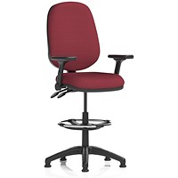 Eclipse Plus II High Rise Operator Chair, Ginseng Chilli, With Height Adjustable And Folding Arms