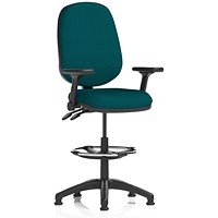 Eclipse Plus II High Rise Operator Chair, Myrrh Green, With Height Adjustable And Folding Arms