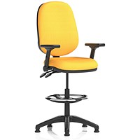 Eclipse Plus II High Rise Operator Chair, Stevia Blue, With Height Adjustable And Folding Arms