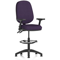 Eclipse Plus II High Rise Operator Chair, Tansy Purple, With Height Adjustable And Folding Arms
