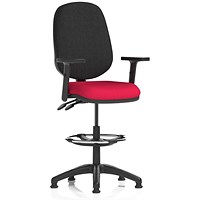 Eclipse Plus II High Rise Black Back Operator Chair, Bergamot Cherry, With Height Adjustable Arms