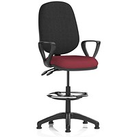 Eclipse Plus II High Rise Black Back Operator Chair, Ginseng Chilli, With Fixed Height Arms