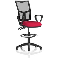 Eclipse Plus II High Rise Mesh Back Operator Chair, Bergamot Cherry, With Fixed Height Arms