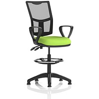 Eclipse Plus II High Rise Mesh Back Operator Chair, Myrrh Green, With Fixed Height Arms