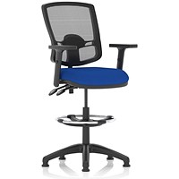 Eclipse Plus II High Rise Deluxe Mesh Back Operator Chair, Stevia Blue, With Height Adjustable Arms