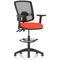 Eclipse Plus II High Rise Deluxe Mesh Back Operator Chair, Tabasco Orange, With Height Adjustable Arms