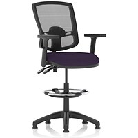 Eclipse Plus II High Rise Deluxe Mesh Back Operator Chair, Tansy Purple, With Height Adjustable Arms