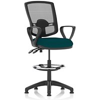 Eclipse Plus II High Rise Deluxe Mesh Back Operator Chair, Maringa Teal, With Fixed Height Arms