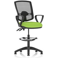 Eclipse Plus II High Rise Deluxe Mesh Back Operator Chair, Myrrh Green, With Fixed Height Arms