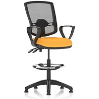 Eclipse Plus II High Rise Deluxe Mesh Back Operator Chair, Senna Yellow, With Fixed Height Arms