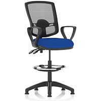 Eclipse Plus II High Rise Deluxe Mesh Back Operator Chair, Stevia Blue, With Fixed Height Arms