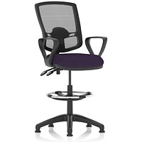 Eclipse Plus II High Rise Deluxe Mesh Back Operator Chair, Tansy Purple, With Fixed Height Arms